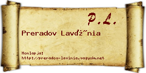 Preradov Lavínia névjegykártya